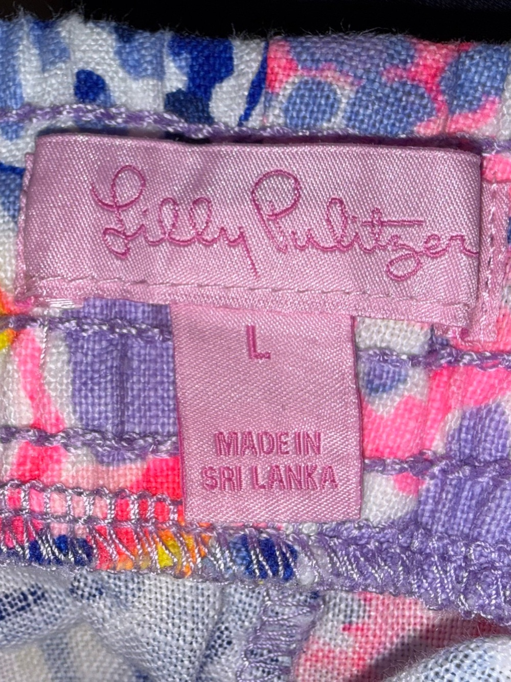 Lilly Pulitzer Baybreeze 100% Linen Shorts So Snappy Print Tassel Drawstring - Picture 3 of 8